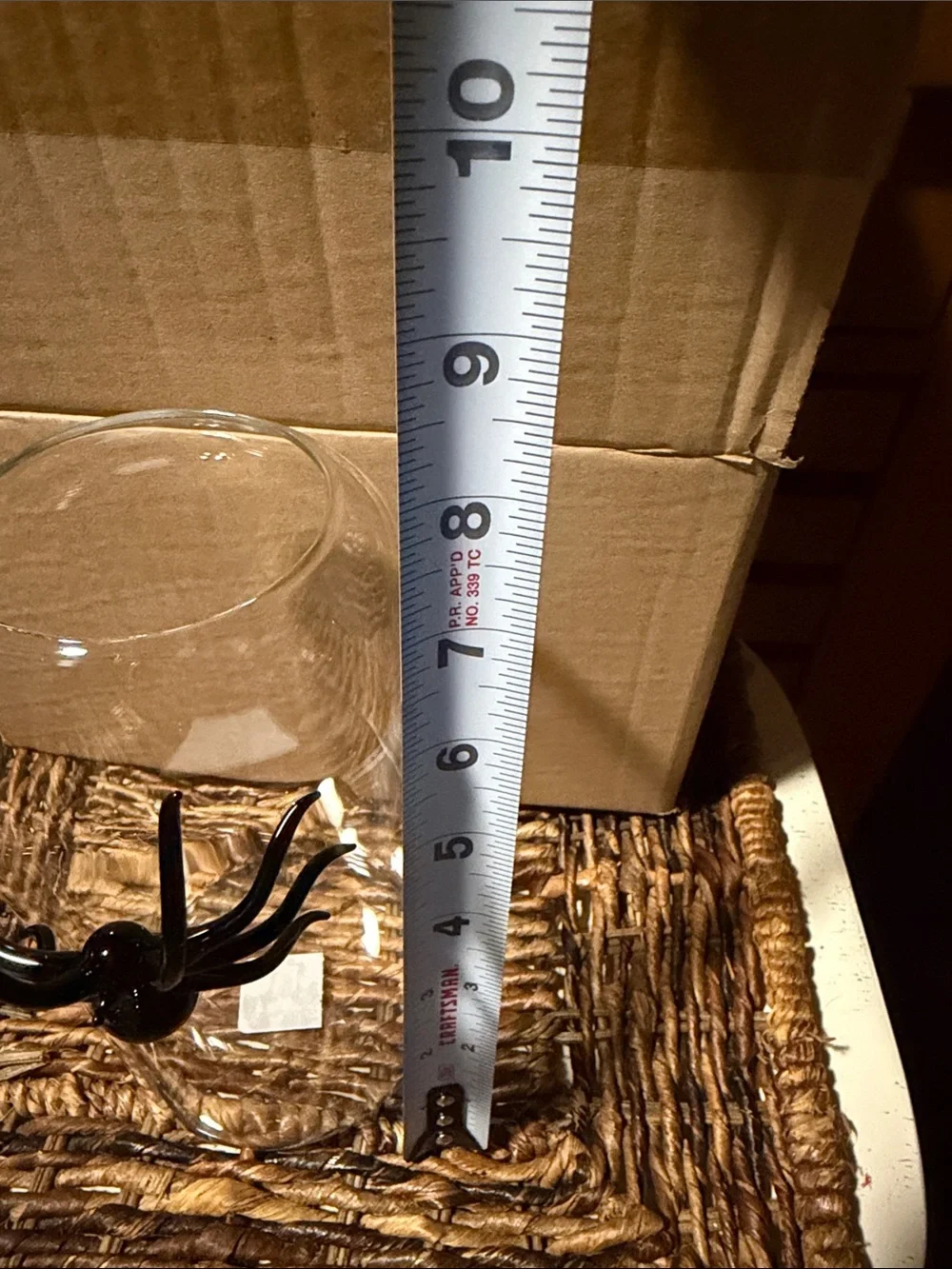 West Elm Clear Glass Bud Vase with Black Spider 🕷️ Accent BNIB